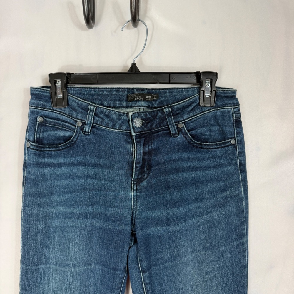 Prana Halle Pant Bootcut Jeans Womens 6/28 Tall Blue Organic Cotton Stretch
